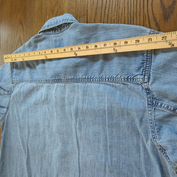 Vintage Levi’s Red Tab Denim Shirt Men’s L Distressed Button Front Long Sleeve - Picture 12 of 16